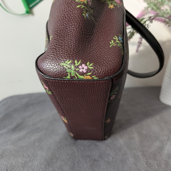 Coach Floral Burgundy Prairie Satchel - Picture 7 of 9